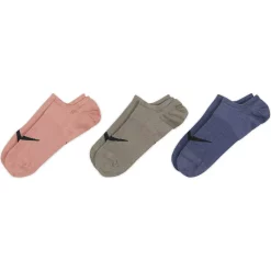 Women's Nike 3-Pack Everyday Plus Lightweight Training Footie Socks -Nike Clothing store 3201532 Blush