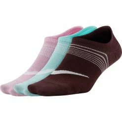 Women's Nike 3-Pack Everyday Plus Lightweight Training Footie Socks -Nike Clothing store 3201532 Light Arctic Pink