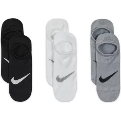 Women's Nike 3-Pack Everyday Plus Lightweight Training Footie Socks -Nike Clothing store 3201532 Neutral Mix