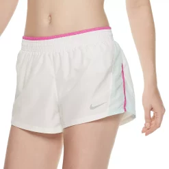 Women's Nike Dri-Fit Running Shorts -Nike Clothing store 3416762 White Teal Tint