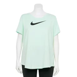 Plus Size Nike Dri-FIT Training Swoosh Logo Tee -Nike Clothing store 3794271 Mint Foam