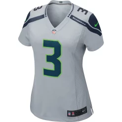 Women's Seattle Seahawks Russell Wilson Nike Gray Game Jersey -Nike Clothing store 4016924 ALT2