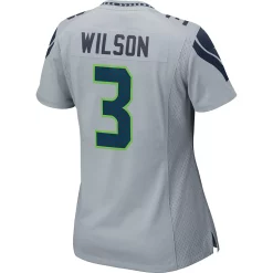 Women's Seattle Seahawks Russell Wilson Nike Gray Game Jersey -Nike Clothing store 4016924 ALT3