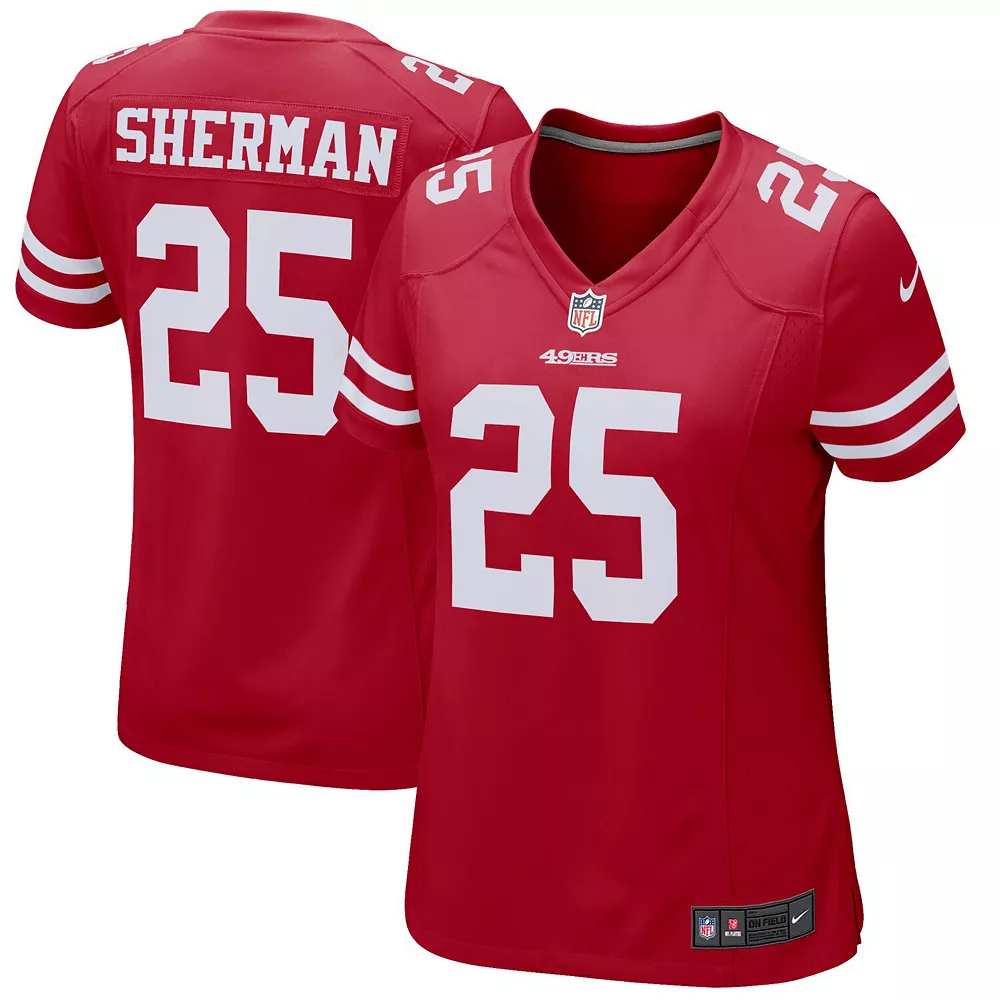 Women's Nike Richard Sherman Scarlet San Francisco 49ers Game Player Jersey 1 Women's Nike Richard Sherman Scarlet San Francisco 49ers Game Player Jersey