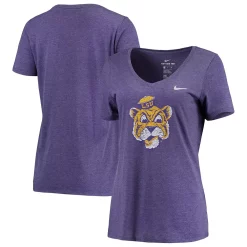 Women's Nike Heathered Purple LSU Tigers Vault Tri-Blend V-Neck T-Shirt