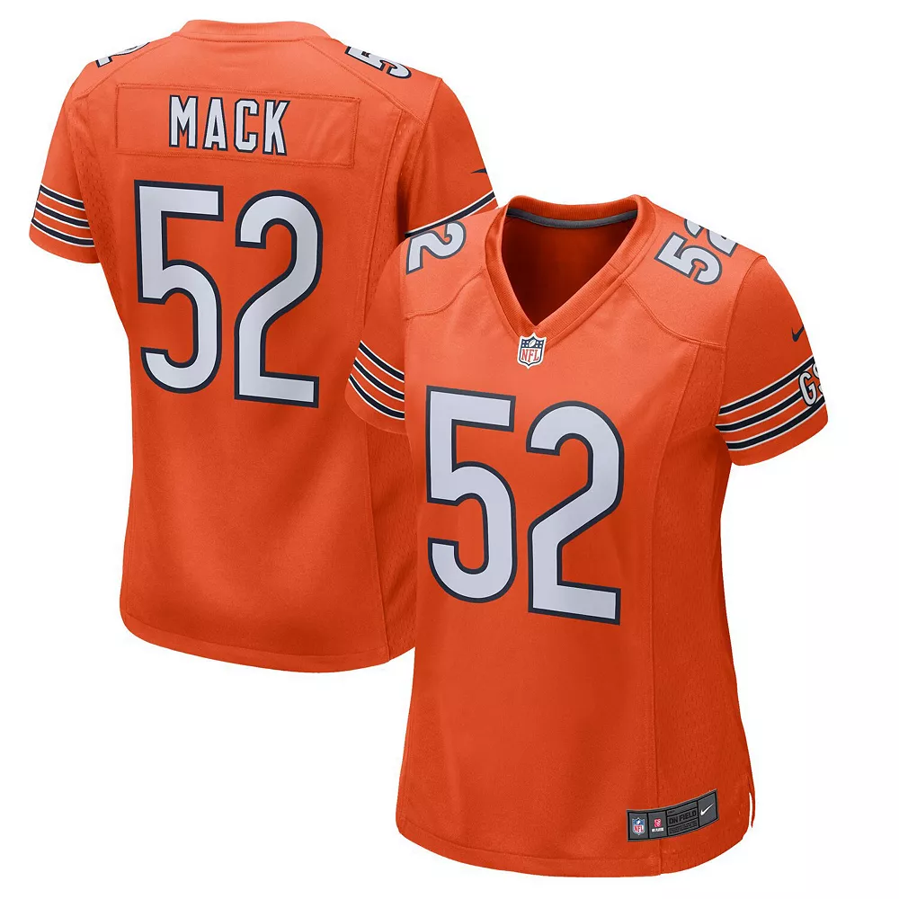 Women's Nike Khalil Mack Orange Chicago Bears Game Jersey 1 Women's Nike Khalil Mack Orange Chicago Bears Game Jersey