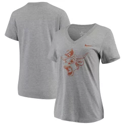 Women's Nike Heathered Gray Texas Longhorns Vault Tri-Blend V-Neck T-Shirt