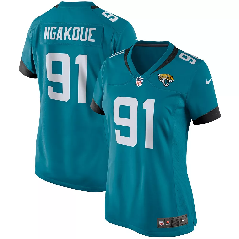 Women's Nike Yannick Ngakoue Teal Jacksonville Jaguars Game Jersey 2 Women's Nike Yannick Ngakoue Teal Jacksonville Jaguars Game Jersey - Image 2