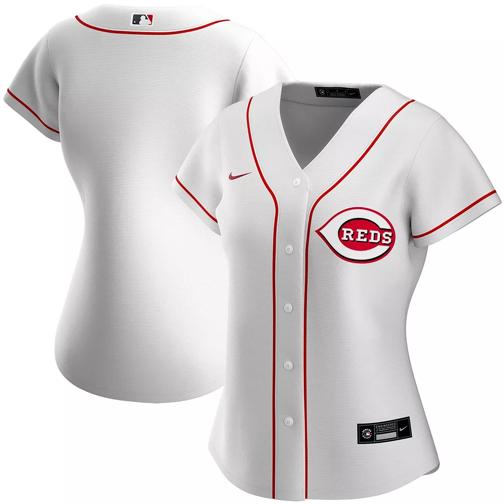Women's Nike White Cincinnati Reds Home Replica Team Jersey 1 Women's Nike White Cincinnati Reds Home Replica Team Jersey