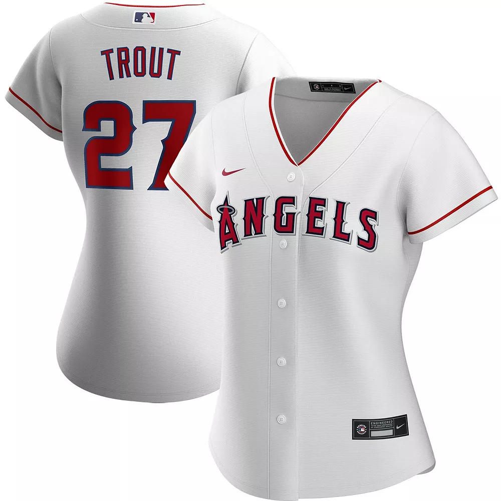 Women's Nike Mike Trout White Los Angeles Angels Home Replica Player Jersey 2 Women's Nike Mike Trout White Los Angeles Angels Home Replica Player Jersey - Image 2