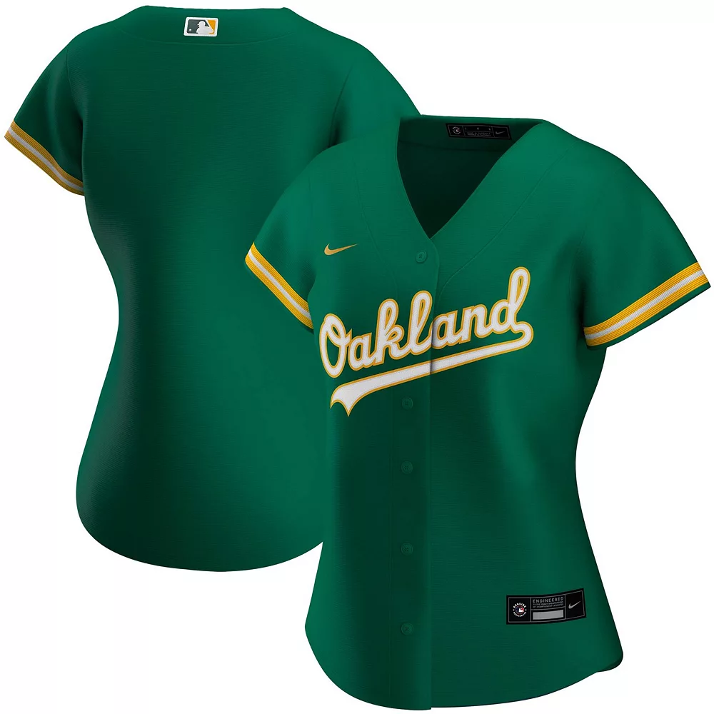 Women's Nike Kelly Green Oakland Athletics Alternate Replica Team Jersey 1 Women's Nike Kelly Green Oakland Athletics Alternate Replica Team Jersey