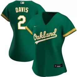 Women's Nike Khris Davis Green Oakland Athletics Alternate Replica Player Jersey