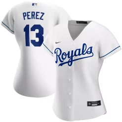 Women's Nike Salvador Perez White Kansas City Royals Home Replica Player Jersey