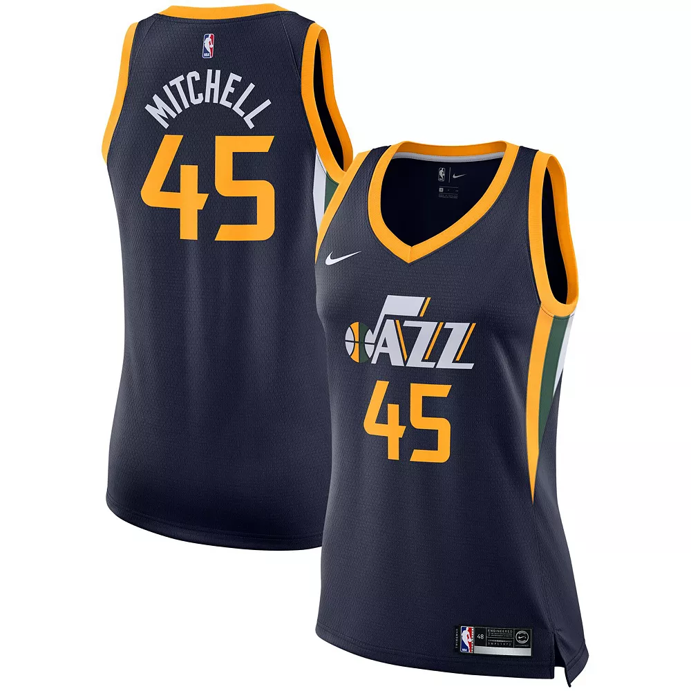 Donovan Mitchell Utah Jazz Nike Women's Finished Swingman Jersey - Icon Edition - Navy 2 Donovan Mitchell Utah Jazz Nike Women's Finished Swingman Jersey - Icon Edition - Navy - Image 2