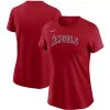 Women's Nike Red Los Angeles Angels Wordmark T-Shirt