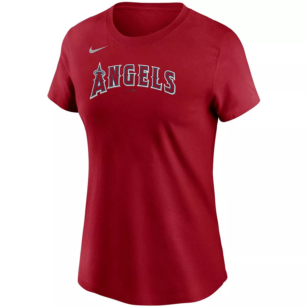 Women's Nike Red Los Angeles Angels Wordmark T-Shirt 3 Women's Nike Red Los Angeles Angels Wordmark T-Shirt - Image 3