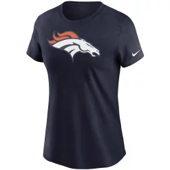 Women's Nike Navy Denver Broncos Logo Essential T-Shirt -Nike Clothing store 4443806 ALT2