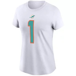 Women's Nike Tua Tagovailoa White Miami Dolphins Name & Number T-Shirt -Nike Clothing store 4542423 ALT2