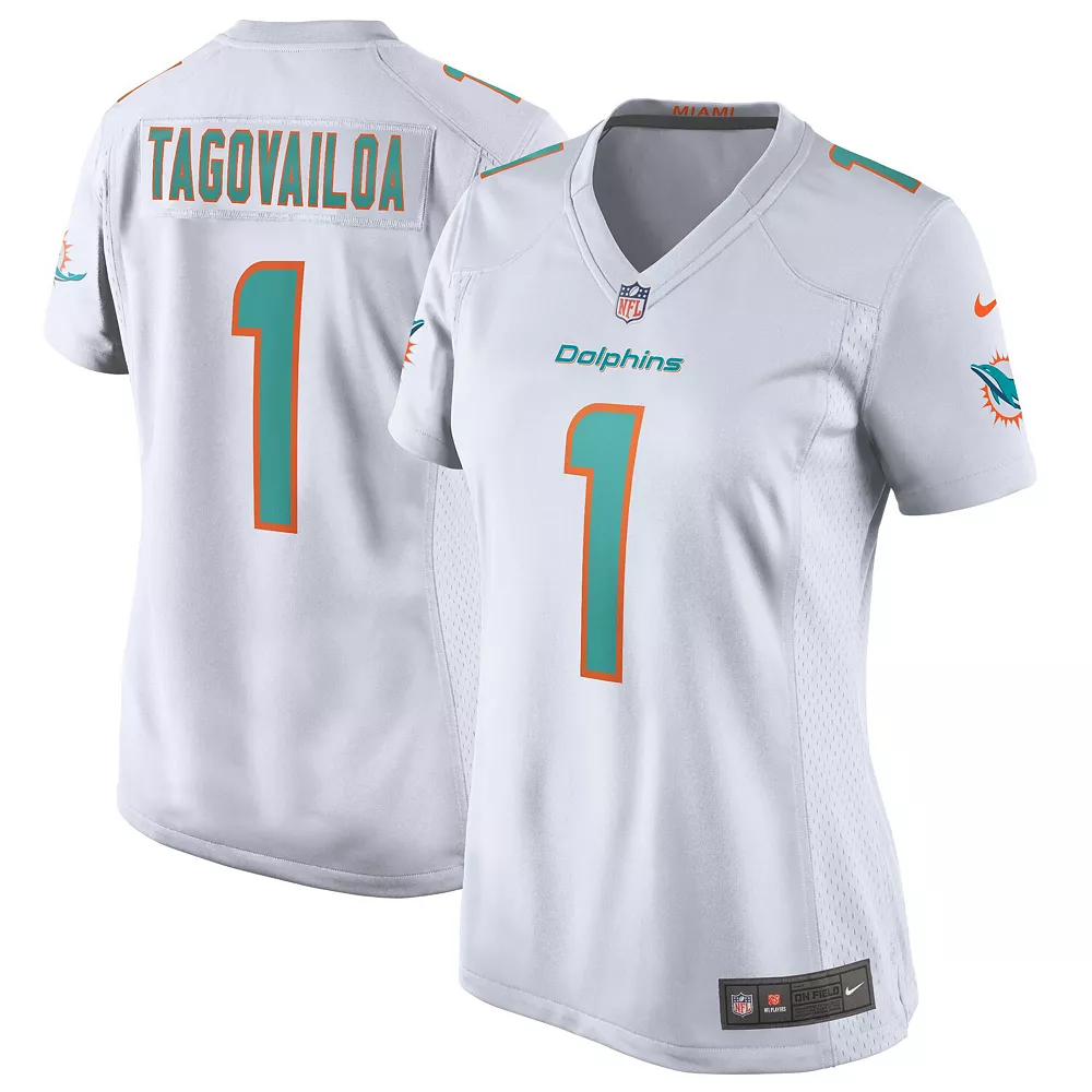 Women's Nike Tua Tagovailoa White Miami Dolphins Game Jersey 1 Women's Nike Tua Tagovailoa White Miami Dolphins Game Jersey