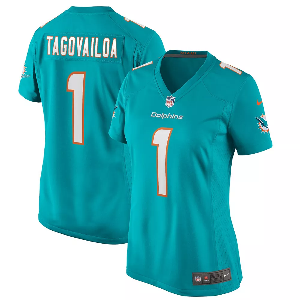 Women's Nike Tua Tagovailoa Aqua Miami Dolphins Game Jersey 1 Women's Nike Tua Tagovailoa Aqua Miami Dolphins Game Jersey