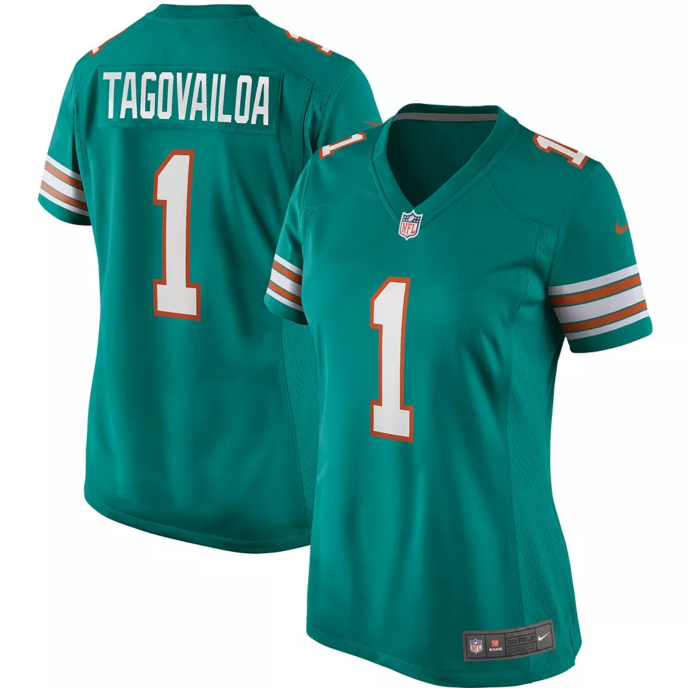 Women's Nike Tua Tagovailoa Aqua Miami Dolphins Alternate Game Jersey 1 Women's Nike Tua Tagovailoa Aqua Miami Dolphins Alternate Game Jersey