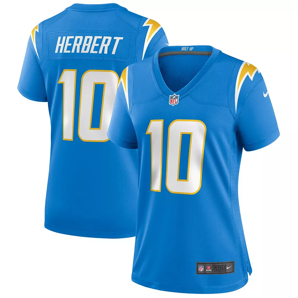 Women's Nike Justin Herbert Powder Blue Los Angeles Chargers 2020 NFL Draft First Round Pick Game Jersey 1 Women's Nike Justin Herbert Powder Blue Los Angeles Chargers 2020 NFL Draft First Round Pick Game Jersey