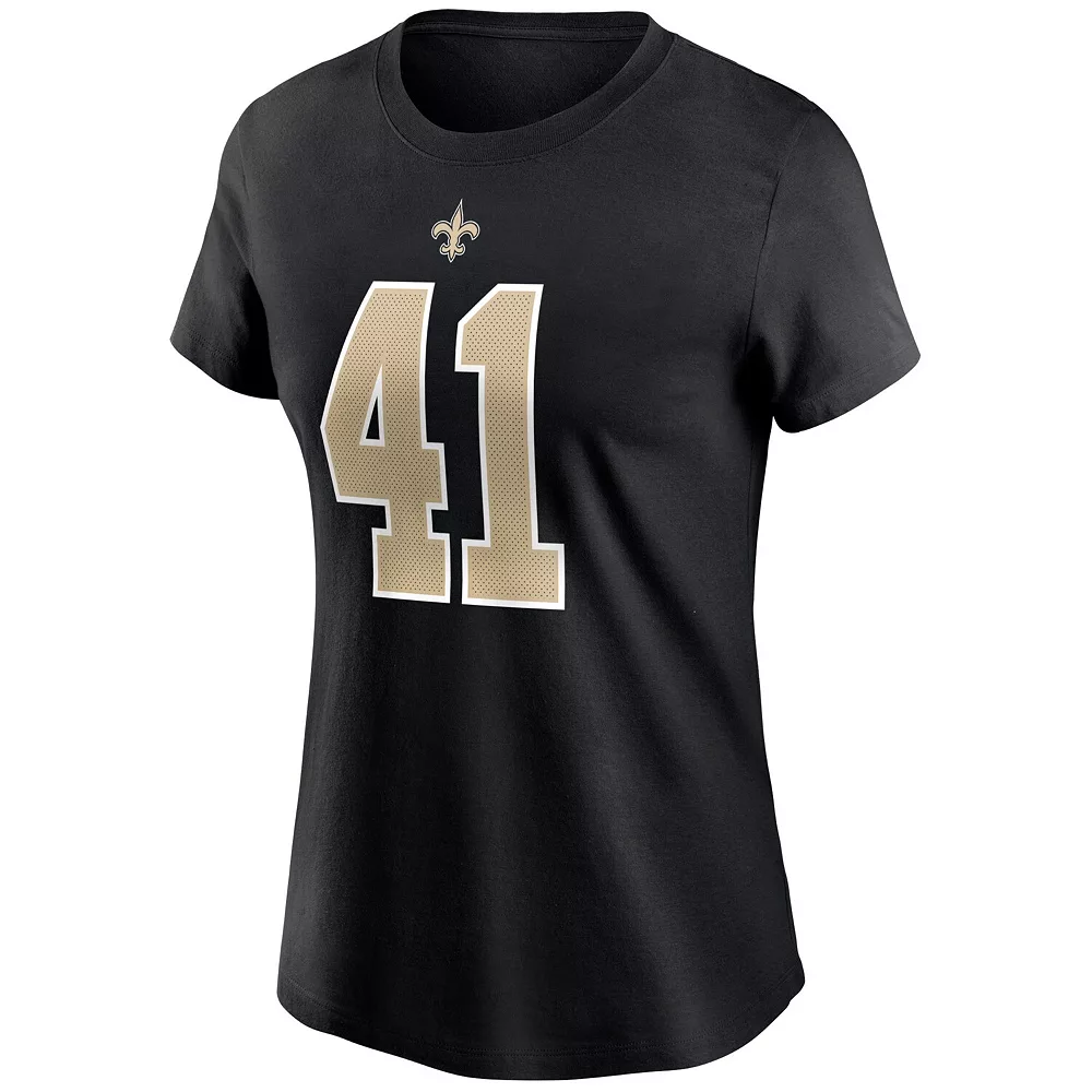 Women's Nike Alvin Kamara Black New Orleans Saints Name & Number T-Shirt 3 Women's Nike Alvin Kamara Black New Orleans Saints Name & Number T-Shirt - Image 3