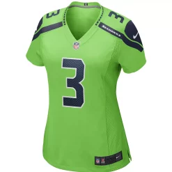 Women's Nike Russell Wilson Neon Green Seattle Seahawks Alternate Game Jersey -Nike Clothing store 4623710 ALT2