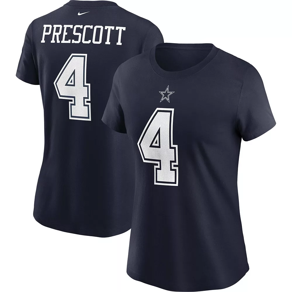 Women's Nike Dak Prescott Navy Dallas Cowboys Name & Number T-Shirt 2 Women's Nike Dak Prescott Navy Dallas Cowboys Name & Number T-Shirt - Image 2