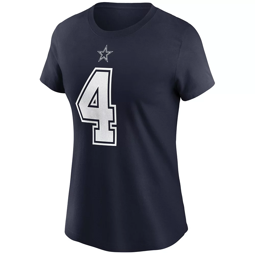 Women's Nike Dak Prescott Navy Dallas Cowboys Name & Number T-Shirt 3 Women's Nike Dak Prescott Navy Dallas Cowboys Name & Number T-Shirt - Image 3