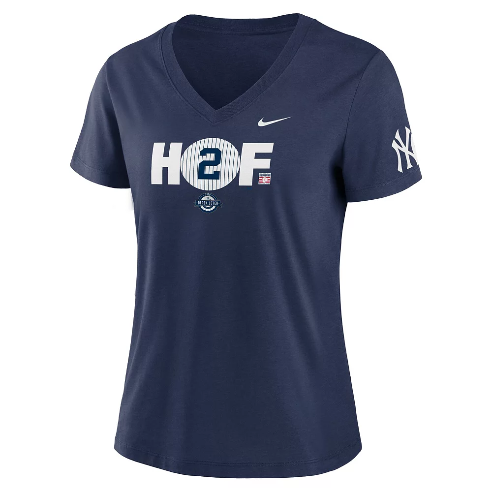 Women's Nike Derek Jeter Navy New York Yankees HOF2 Tri-Blend V-Neck T-Shirt 3 Women's Nike Derek Jeter Navy New York Yankees HOF2 Tri-Blend V-Neck T-Shirt - Image 3