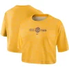 Women's Nike Gold LSU Tigers Slub Performance Crop Top T-Shirt