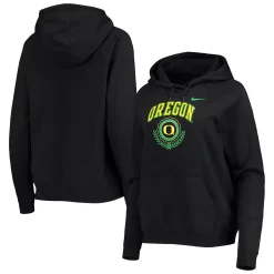 Women's Nike Black Oregon Ducks Varsity Fleece Tri-Blend Raglan Pullover Hoodie