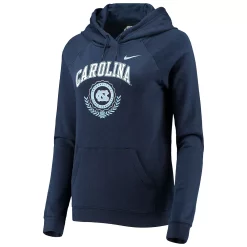 Women's Nike Navy North Carolina Tar Heels Varsity Fleece Tri-Blend Raglan Pullover Hoodie -Nike Clothing store 4766785 ALT2