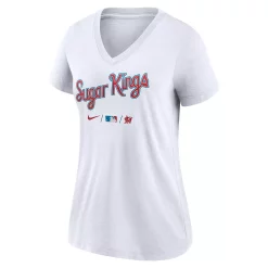 Women's Nike White Miami Marlins 2021 City Connect Tri-Blend V-Neck T-Shirt -Nike Clothing store 4766984 ALT2