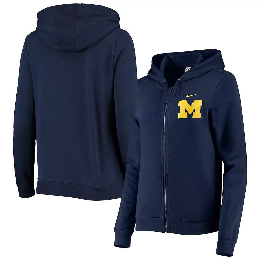 Women's Nike Navy Michigan Wolverines Varsity Fleece Full-Zip Hoodie 2 Women's Nike Navy Michigan Wolverines Varsity Fleece Full-Zip Hoodie - Image 2