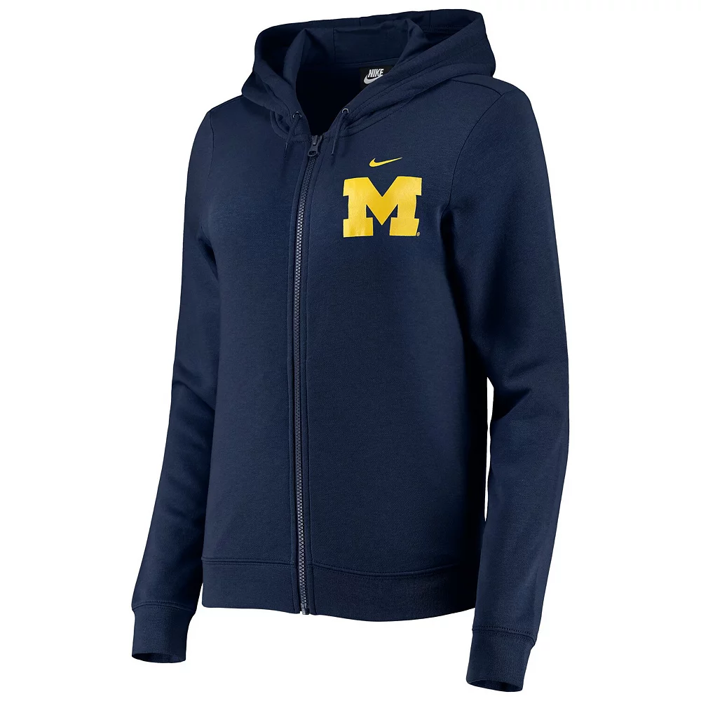 Women's Nike Navy Michigan Wolverines Varsity Fleece Full-Zip Hoodie 3 Women's Nike Navy Michigan Wolverines Varsity Fleece Full-Zip Hoodie - Image 3
