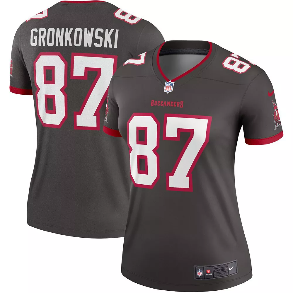 Women's Nike Rob Gronkowski Pewter Tampa Bay Buccaneers Alternate Legend Jersey 1 Women's Nike Rob Gronkowski Pewter Tampa Bay Buccaneers Alternate Legend Jersey