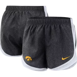 Women's Nike Black/White Iowa Hawkeyes Performance Tempo Shorts