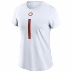 Women's Nike Justin Fields White Chicago Bears Player Name & Number T-Shirt -Nike Clothing store 4770414 ALT2