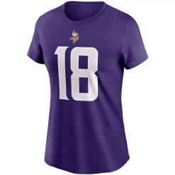 Women's Nike Justin Jefferson Purple Minnesota Vikings Name & Number T-Shirt -Nike Clothing store 4773934 ALT2