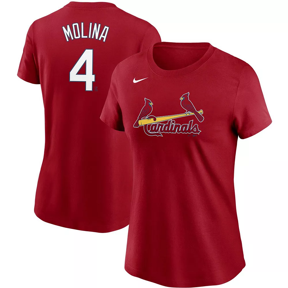 Women's Nike Yadier Molina Red St. Louis Cardinals Name & Number T-Shirt 2 Women's Nike Yadier Molina Red St. Louis Cardinals Name & Number T-Shirt - Image 2