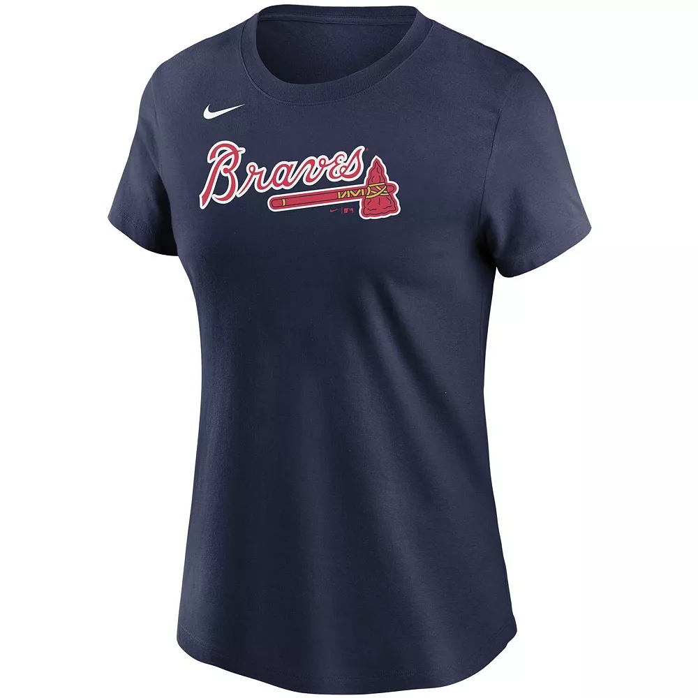 Women's Nike Ronald Acuna Jr. Navy Atlanta Braves Name & Number T-Shirt 3 Women's Nike Ronald Acuna Jr. Navy Atlanta Braves Name & Number T-Shirt - Image 3