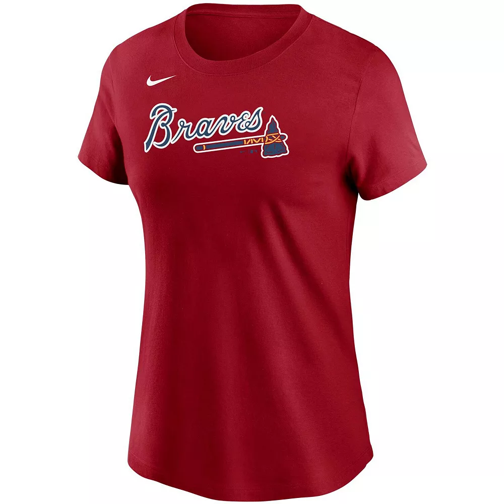 Women's Nike Ronald Acuna Jr. Red Atlanta Braves Name & Number T-Shirt 3 Women's Nike Ronald Acuna Jr. Red Atlanta Braves Name & Number T-Shirt - Image 3