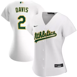Women's Nike Khris Davis White Oakland Athletics Home Replica Player Jersey