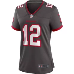 Women's Nike Tom Brady Pewter Tampa Bay Buccaneers Alternate Game Jersey 5 Women's Nike Tom Brady Pewter Tampa Bay Buccaneers Alternate Game Jersey -Nike Clothing store 4812322 ALT2