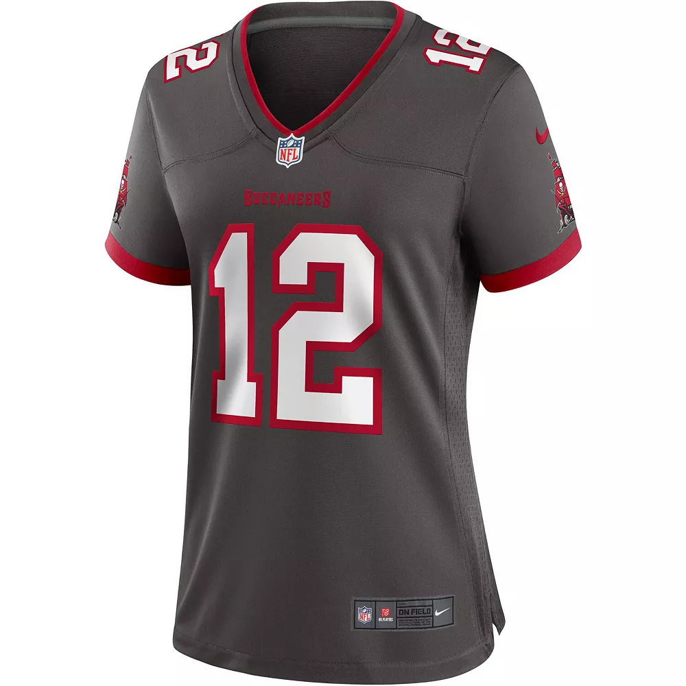 Women's Nike Tom Brady Pewter Tampa Bay Buccaneers Alternate Game Jersey 3 Women's Nike Tom Brady Pewter Tampa Bay Buccaneers Alternate Game Jersey - Image 3