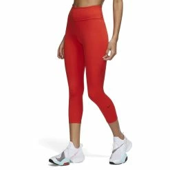 Women's Nike One Capri Leggings -Nike Clothing store 4828067 Chile Red