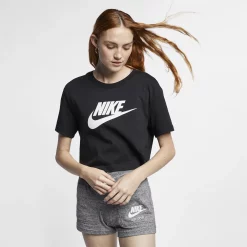 Women's Nike Sportswear Essential Crop Tee 13 Women's Nike Sportswear Essential Crop Tee -Nike Clothing store 4845124 Black White