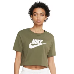 Women's Nike Sportswear Essential Crop Tee 17 Women's Nike Sportswear Essential Crop Tee -Nike Clothing store 4845124 Medium Olive White